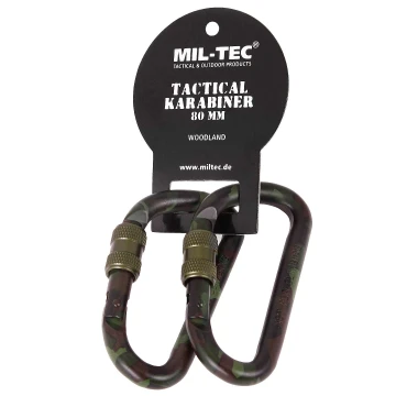 Карабіни тактичні (2 шт.) 80мм Mil-Tec Tactical Carabiner Вудленд