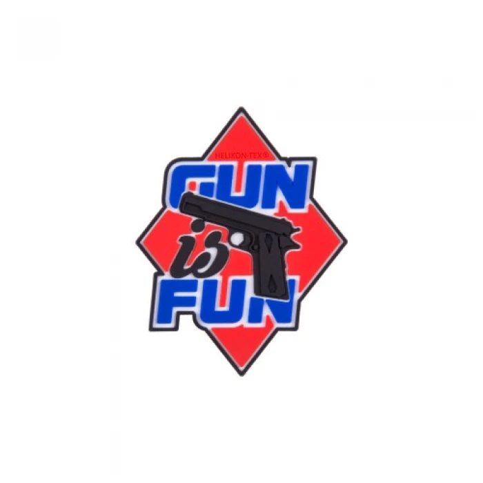 Наліпка на липучці Helikon-Tex "GUN IS FUN", Червоний Наліпка на липучці Helikon-Tex "GUN IS FUN", Червоний