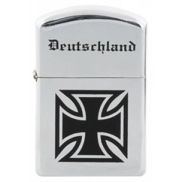 Запальничка бензинова Windproof Lighter, chrome polished, "Deutschland",Сріблястий
