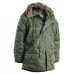 Куртка парка Аляска с мехом US N3B TEESAR® PARKA Оливковая, 3XL