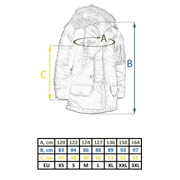 Куртка парка Аляска с мехом US N3B TEESAR® PARKA Оливковая, 3XL