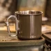 Кружка стальна MIL-TEC 500ml з карабіном Olive