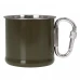 Кружка стальна MIL-TEC 500ml з карабіном Olive