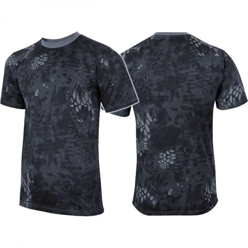 Футболка камуфляжна MIL-TEC T-Shirt Mandra Black, Кріптек чорний