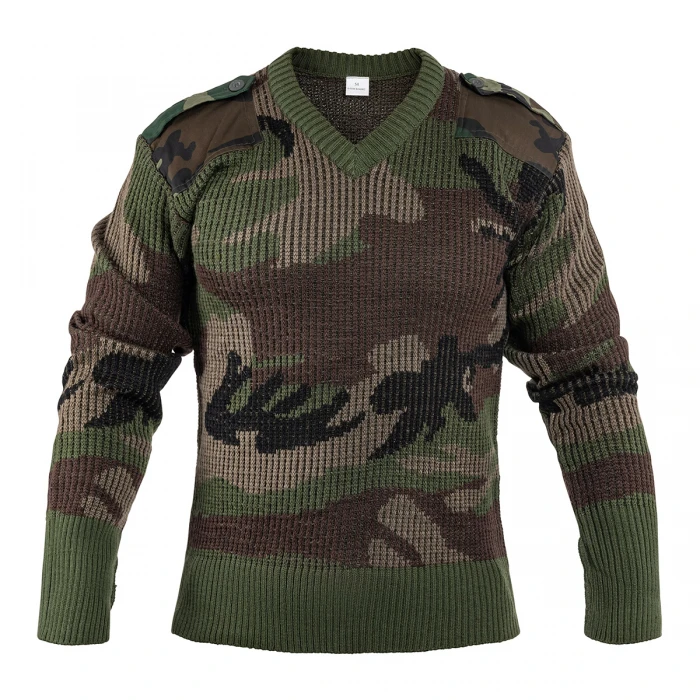 Светр V-Neck Французької армії CCE Camo, Вудленд Светр V-Neck Французької армії CCE Camo, Вудленд