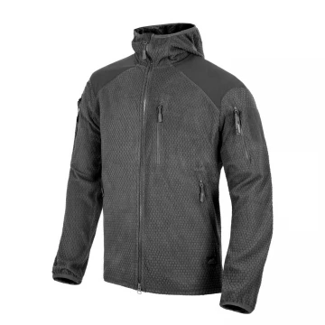 Кофта флісова Helikon-Tex Alpha Hoodie Jacket Grid Fleece, Black