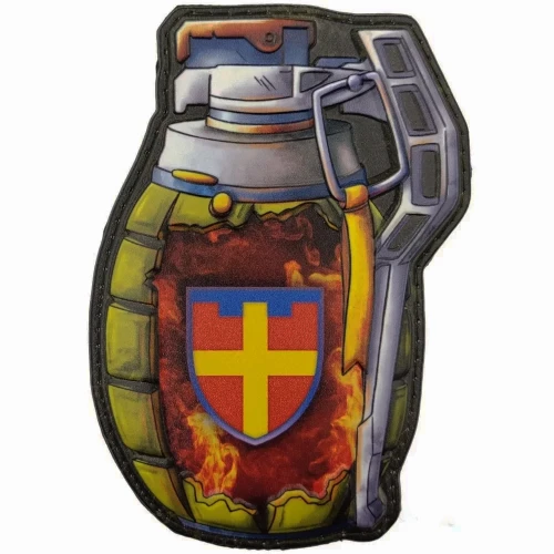 Нашивка Граната ТрО 115 бригади ЗСУ Житомир ПВХ