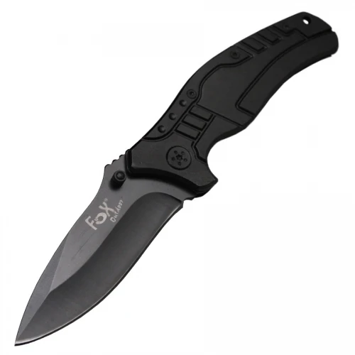 Ніж складаний Fox Outdoor 44613 Black з металевим руків'ям
