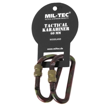 Карабіни тактичні (2 шт.) 60мм Mil-Tec Tactical Carabiner Вудленд