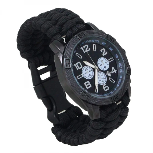 Годинник з паракордом MIL-TEC Paracord Чорний L