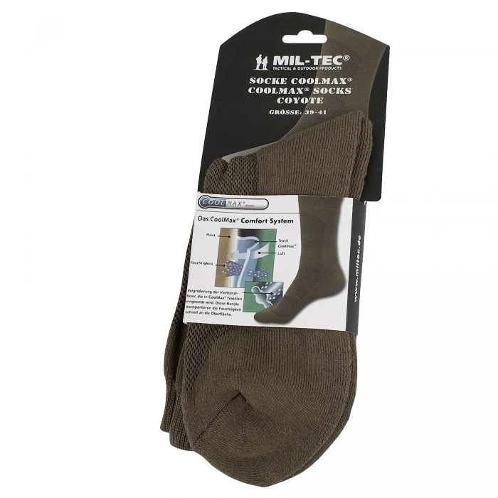 Шкарпетки короткі термоактивні MIL-TEC CoolMax® Socks Coyote Шкарпетки короткі термоактивні MIL-TEC CoolMax® Socks Coyote